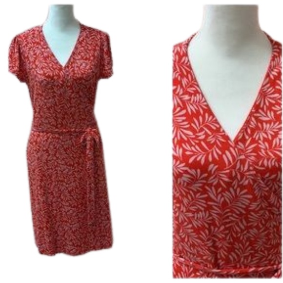 Boden Dresses & Skirts - Boden wrap dress. Orange print. 10P